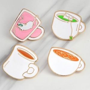 NWT 4 piece Coffee & Tea cups Pin Set